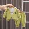 Conjunto Esportivo de Outono para Bebê 2025 Nova Coleção Primavera & Outono Casual Moletom com Zíper Manga Longa Conjunto de Duas Peças para Meninos e Meninas