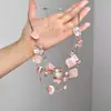 Collar de Concha Rosa con Borlas Multicapa Diseño Único Europeo y Americano Irregular Bohemio Exagerado Cadena para Clavícula