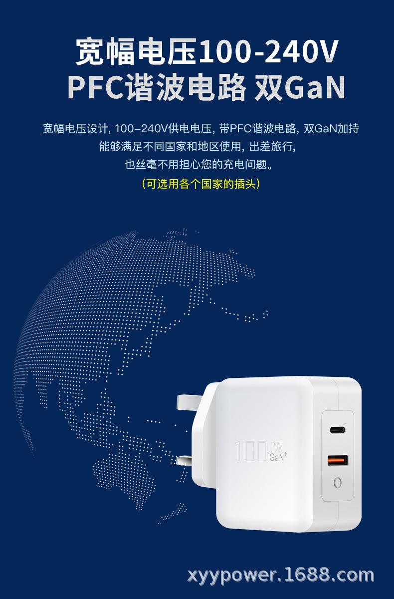 PD100W氮化镓C+A英规