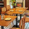 Mesa e Cadeira de Jantar de Restaurante Ocidental Celebridade da Internet Luxo Leve Vintage Bar Taverna Mesa de Jantar de Aço Inoxidável Mesa Simples de Loja de Bolos