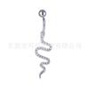 F-136 aleación de titanio lleno de diamante súper flash serpiente ombligo uña hueso de la oreja uña chica sexy europea y americana piercing joyería transfronteriza