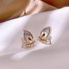 S925 Agulha de Prata Brincos de Borboleta de Cristal Mulheres Explosivas All-match Light Luxury Small Chanel Style Fashion Ear Stud Coleção de brincos elegantes