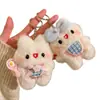 Chaveiro Coelho Voando Pingente de Bolsa Laço Desenho Animado Fofo Pelúcia Luxo Leve Pequeno Presente Boneca Boneca Ornamentos Pendurados