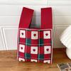 Bolsa Cuadrada Pequeña Bolsa Tejida Bolsa Tejida Decorativa Bolso de Mano para Mujer Bolso de Mano Lindo Bolsa de Regalo de Año Nuevo Bolsa para Dulces