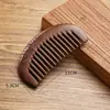 Peine de sándalo negro natural dorado para cabello liso y masaje del cuero cabelludo, peine de madera de media luna con tallado de doble cara, peine de masaje portátil