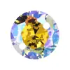 Huagang Gem Agujero Doble Redondo Chapado Color AB Circonita Piedra Desnuda Venta al por Mayor Color AB Chapado Piedra Blanca Piedra con Agujero Artificial