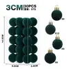 Nuevo producto transfronterizo: Decoraciones de Navidad - Set de 30 bolas de Navidad flocadas de lujo ligero de 3 cm, adornos para árbol de Navidad