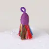 Pingente de Borla Pequena de Fio de Algodão Enrolado à Mão Estilo Xizang, Material para Pulseira DIY Feito à Mão, Ornamento de Borla Curta com Tampa Rosqueada