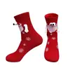 2025 dopamina mujeres se darán la mano calcetines alto valor de color calcetines personalidad femenina magnético darse la mano calcetines rojos amantes cien