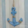 Ancla Decorativa Azul Completo de 32 cm Mediterránea Decoración del Hogar Pared Decorativa Barra Decorativa Cafetería Tienda Ancla de Barco Decorativa