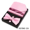 Conjunto de Presente Masculino com Gravata Lisa e Gravata Borboleta de 4 Peças Caixa para Casamento Terno Formal Gravata Decorativa Venda Quente Transfronteiriça em Estoque