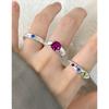 1065 Anillo Abierto de Diseño de Lujo Accesible Estilo K para Nicho Versátil con Circonita Contrastante Plata de Ley S925 Anillo para Mujer