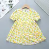 Vestido de algodón con mangas abullonadas 2022 algodón artificial floral fresco fino falda suave