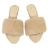 Pantuflas mullidas de estilo de hadas, punta abierta y puntiaguda, para mujer, nuevas de otoño/invierno, tacón grueso francés, sin cordones, sandalias de una sola tira