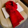 Bufanda Grande Roja China Roja con la Palabra "Piel" para Hombres y Mujeres, Calentador de Cuello Invierno 2026, Regalo para Personas de Mediana Edad y Mayores, Regalo para el Año de Nacimiento