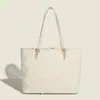 Elegante Bolsa Tote Texturizada Branca Creme para Mulheres - Bolsa de Ombro Chique Estilo Tweed com Pingente de Coelho - Bolsa de Mão Grande Capacidade para o Dia a Dia e Bolsa de Compras