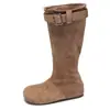 Botas de Gamuza Caídas que Aumentan la Altura Interior para Mujeres Petites, Botas de Montar a Media Pantorrilla, Zapatos para Mujer, Nuevas Botas a Media Pantorrilla para Mujer Otoño e Invierno 2026