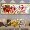 Parede de Fundo do Sofá Pintura Decorativa Horizontal Mural Sala de Estar Estilo Chinês Moderno Flores Florescendo Peônia Rica Pintura Pendurada