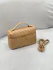 Bolsa Tejida para Lonchera Transfronteriza para Mujer 2025 Nueva Versátil Bolso de Mano Pequeño Cuadrado Hecho a Mano Bolso de Hombro Individual Cruzado para Llevar en la Mano