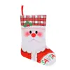Meia de Natal com laço, meia para pendurar na lareira, decoração de Natal em veludo, saco de presente, decoração de saco de doces