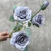 Nuevas Rosas Diamante de 4 Cabezas, Rosas Simuladas, Flores Falsas, Adornos para Sala de Estar y Dormitorio, Flores Secas, Fotografía de Boda, Exportación al por Mayor