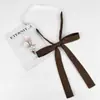 Pajarita de Color Sólido con Puntiagudos y Acentos de Plumas, Accesorios Jk, Pajarita Estilo Japonés para Estudiante Mujer, Pajarita Grande con Cordón, Estilo Uniforme Escolar