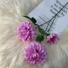 Nueva flor de simulación de fragancia oscura de 3 cabezas flor decorativa para auditorio de bodas fabricantes de flores artificiales de comercio exterior transfronterizo venta al por mayor