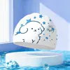 Touca de Silicone para Natação Infantil, Proteção para Ouvidos, Impermeável, Não Apertada, Silicone para Cabelo Longo Confortável, Touca Cartoon para Meninas e Meninos, Touca Cartoon Profissional para Bebês