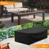 Funda para muebles de exterior, tela Oxford 210D, para mesas de patio, camping y fiestas, impermeable y a prueba de polvo, funda larga para mesa para uso doméstico