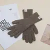Guantes de Punto Sin Dedos para Mujer en Otoño e Invierno Estilo Coreano Sin Dedos Pantalla Táctil Largos Estudiante al Aire Libre Ciclismo Engrosados Guantes a Prueba de Frío