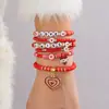 Set de Pulseras Temu para el Día de San Valentín Transfronterizo Sobre Rosa Romántico Colgante de Arcilla Suave Tarjeta de Pulsera con Cuentas