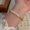 Pulseira Shijia de Grão de Arroz Dourado Extremamente Pequeno Pequena Pérola para Mulheres 2025 Nova Chegada Nicho de Luxo Leve Pulseira Francesa Exquisita