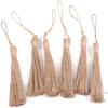 Manual directo de fábrica, protección del medio ambiente, color natural, cuerda de cáñamo, borla, rafia, hierba, colgante, oreja, accesorios de artesanía, punto