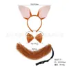 Diadema de Orejas de Zorro de Cola Larga y Pelo Largo de Halloween Transfronteriza Set de Accesorios para Fiestas de Adultos y Niños