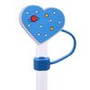 Nueva Tapa Creativa de Paja con Forma de Corazón de Dibujos Animados Cubierta Decorativa de Paja de Goma Suave de PVC a Prueba de Polvo Comercio Electrónico Transfronterizo en Stock