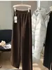 ¡Pantalones Suaves de Cachemira! Pantalones de Lana Acetato de Seda Gruesos y Cálidos de Cintura Alta Estilo Scimitar Otoño Invierno G100410