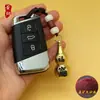 Chaveiro criativo de cabaça oca de latão puro Pingente de carro Chaveiro de pequeno frasco de remédio de emergência Ornaments de armazenamento portátil