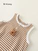 Envío Gratis Ropa de Bebé de Verano para Niñas, Mameluco Triangular sin Mangas, Body Lindo para Niños, Pelele Rayado de Oso