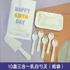 Prato de Jantar para Bolo de Aniversário Descartável Faca e Garfo de Alta Qualidade conjunto Prato de Jantar Retangular de Papel Espesso Criativo Exquisito