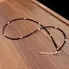 Collar de Espinela Negra Natural de Moda Lujo Ligero para Mujer Cadena de Clavícula Simple Elegante de Alta Calidad Cadena para Suéter Nueva 2026