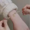 Diseño estilo palacio Pulsera de campana de jade anti-Hetian, Pulsera versátil vintage con carácter de fortuna, Sensación de alta gama, Ropa Hanfu para mujer, Lujo ligero, Pulsera de amistad