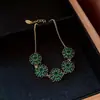 Pulseira Pingente Flor de Zircônia Banhada a Ouro Real 18K, Luxo Leve, Pulseira de Moda de Alto Padrão, Joia Versátil da Moda para Mulheres