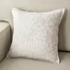 Almofada Jacquard de Veludo Estilo Vintage Cremoso para Sofá Sala de Estar Almofada de Costas Luxo Leve Retro Travesseiro de Cabeceira Pousada Folhas