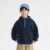 Nova coleção de outono infantil Haima 2026: roupa de outono estilosa para meninos, moletom com capuz, suéter infantil da moda