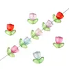 20 Juegos de Tulipanes Acrílicos con Flores y Cuentas de Hojas Hechos a Mano DIY Casero Paquete de Materiales para Collares y Pulseras Antiguas