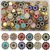 Venda Direta de Fábrica de Joias, Base de Flor Girassol, Flor Redonda de Três Camadas com Strass, Acessórios de Laço DIY para Sapatos, Bolsas e Roupas