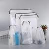 Bolsa Transparente Esmerilada con Cordón al Por Mayor de Plástico Grueso en Blanco Ropa Impermeable Ropa Interior Viaje Bolsa de Almacenamiento