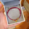 Pulseira de Cabaza Dourada para Mulheres, Pulseira de Corda Vermelha Trançada Ruyi Fulu, Contas da Sorte, Presente de Ano do Zodíaco para Namorada