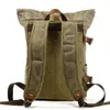 Mochila Personalizada para Computador Masculina Clássica Europeia e Americana Retro Impermeável Lona com Cera de Abelha Bolsa de Grande Capacidade para Esportes ao Ar Livre Montanhismo