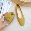 Flats de punta cuadrada para mujer 2022 Primavera y Verano Nuevo estilo Suela suave Transpirables Slip-On Tejidos Tacón medio Transpirables Fly-Knit Zapatos tipo beanie